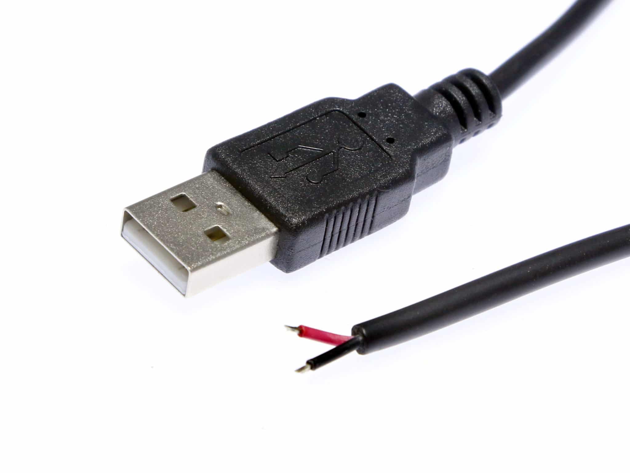 videnskabsmand Uden for couscous USB-A to Bare Wire Power Cable - Solarbotics Ltd.