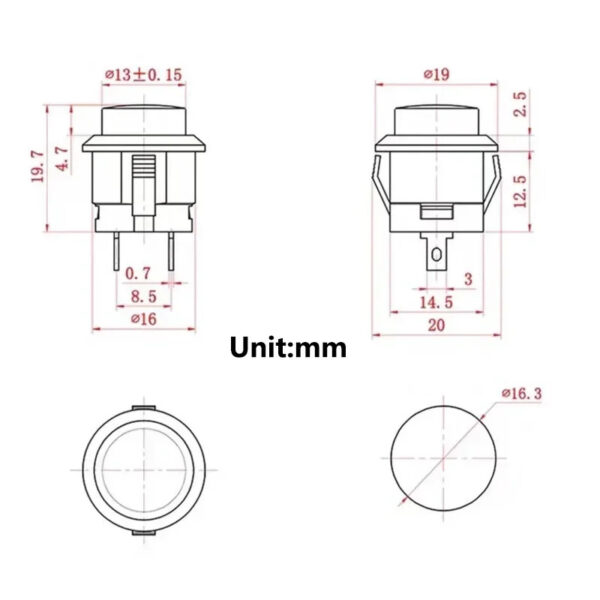 Temporal Button Pinout Momentary Push Button Switch - Solarbotics Ltd.