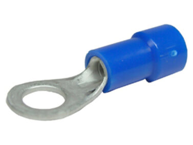Crimp - Insulated Ring, 16-14AWG, #6 Tab, Blue, 25/pk