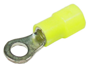 Crimp - Insulated Ring, 12-10AWG, #10 Tab, Yellow, 100/pk