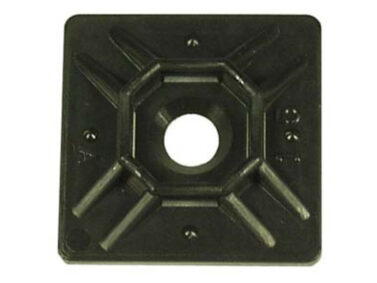 Mounting - Rubber Adhesive #4 Mounting Pads For Cable Ties, Black, 100/pk