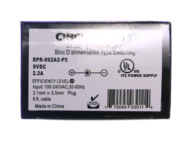 AC/DC Switching Adapter - 9VDC/2.2A (+) - 2.1mm Plug