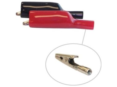 Test Lead Alligator Clip Adapters - Use with TL-108 - Set of red/black