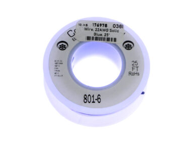 Wire, Solid 22AWG - Blue, 7.6M (25')