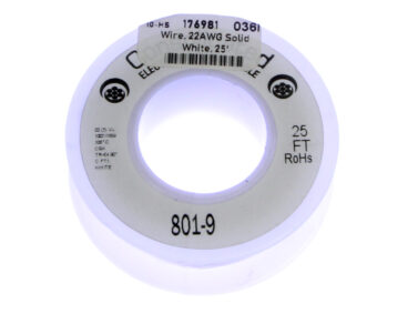 Wire, Solid 22AWG - White, 7.6M (25')