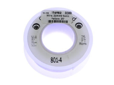 Wire, Solid 22AWG - Yellow, 7.6M (25')