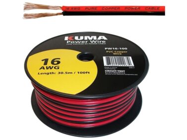 DC Power Cable Pair (LV), 16AWG - Red/Black, 30M (100')