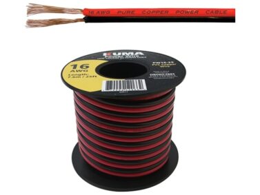 DC Power Cable Pair (LV), 16AWG - Red/Black, 7.6M (25') Spool