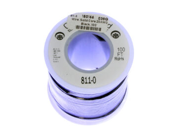 Wire, 20AWG Solid - Black, 30M (100')
