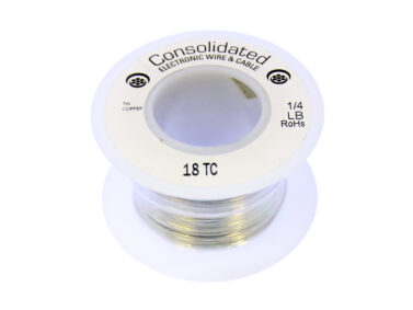 Copper Bus Wire - 18AWG, Tinned, 1/4lb