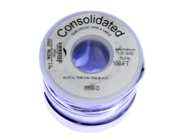 Wire, Stranded 22AWG 600V, 105°C - Black, 30M (100') (7x30)