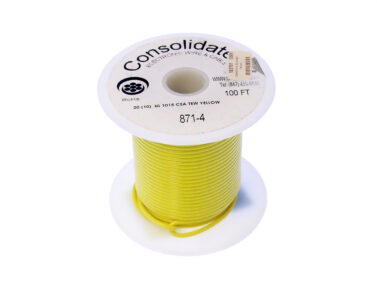 Wire, Stranded 20AWG 600V, 105°C - Yellow, 30M (100') (10x30)
