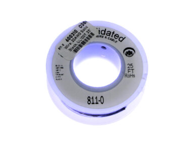 Wire, 20AWG Solid - Black, 7.6M (25')