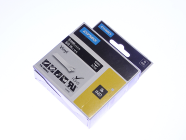 Dymo 1805437 Rhino 9mm White-on-Black Nylon Label Cassette