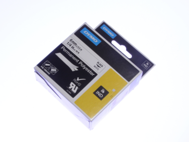 Dymo 1805442 Rhino 6mm Black-on-White Polyester Label Cassette