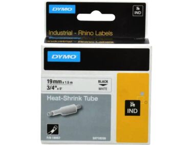 Dymo 18057 Rhino 19mm Black-on-White Heat Shrink Tubing