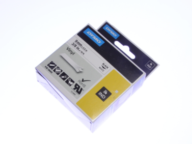 Dymo 18443 Rhino 9mm White-on-Black Nylon Label Cassette