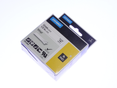 Dymo 18444 Rhino 12mm Black-on-White Vinyl Label Cassette