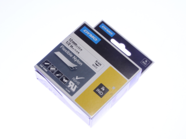 Dymo 18488 Rhino 12mm White-on-Black Nylon Label Cassette
