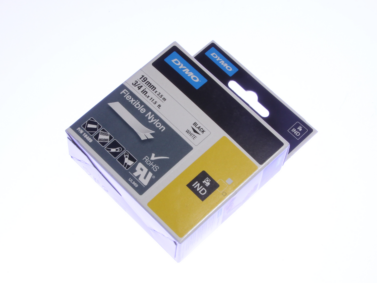 Dymo 18489 Rhino 19mm Black-on-White Nylon Label Cassette