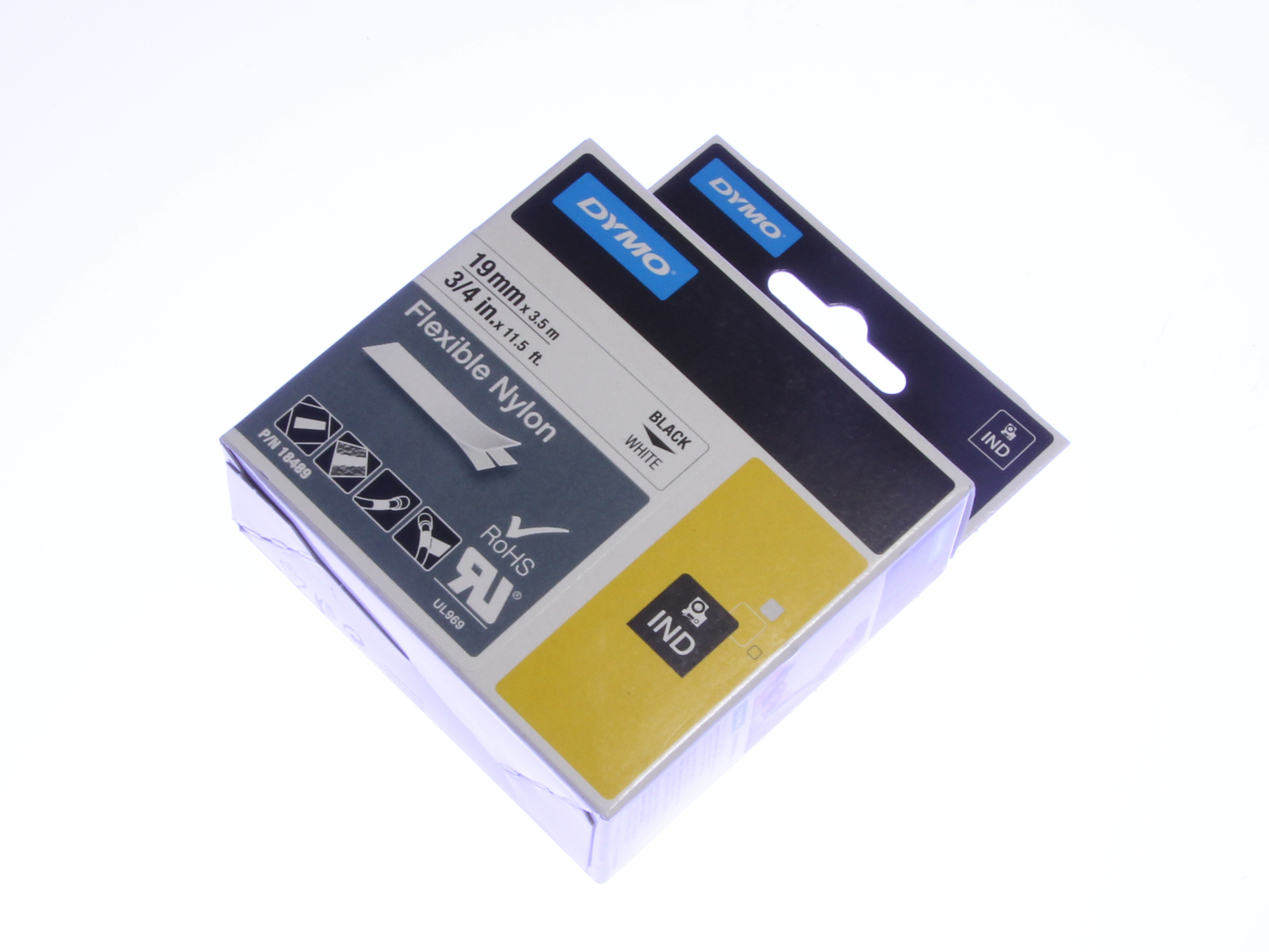 Dymo 18489 Rhino 19mm Black-on-White 