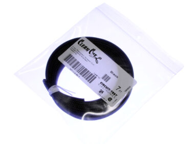 Braided Wrap Sleeving, Clean Cut - Black, 1/2"w x 2.1M (7')