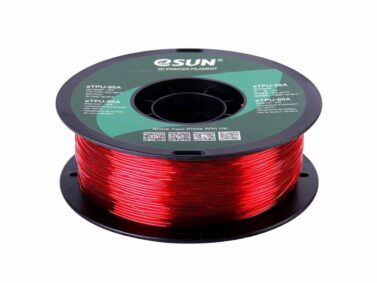 eSun 1.75mm TPU-95A Transparent Red Filament - 1kg Spool