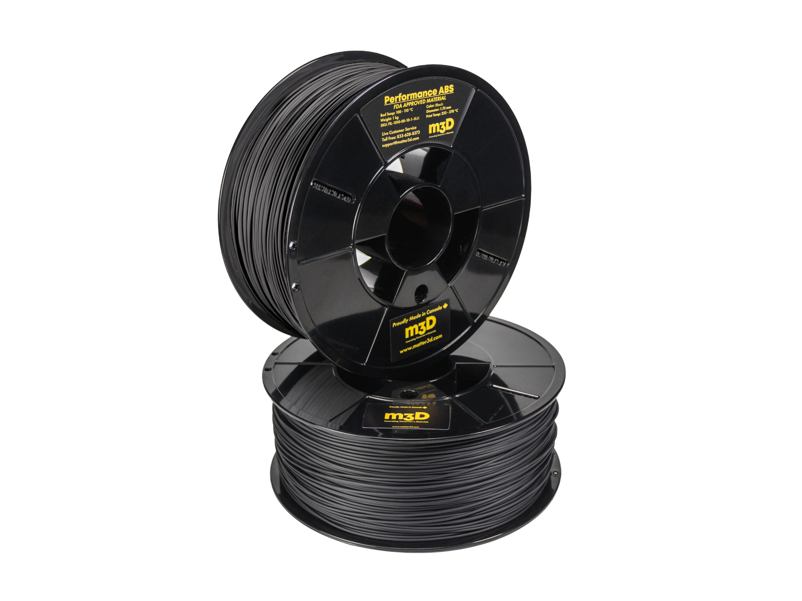 Matter3D Black Performance ABS 1.75mm Filament - 1kg Spool - Solarbotics  Ltd.
