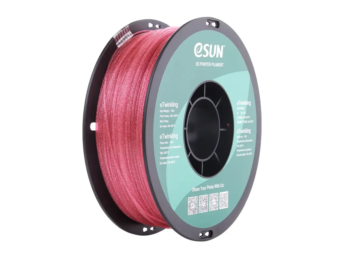 eSun 1.75mm PLA+ Pink Filament - 1kg Spool - Solarbotics Ltd.