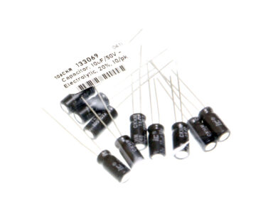 Capacitor, 10uF/50V - Electrolytic, 20%, 10/pk