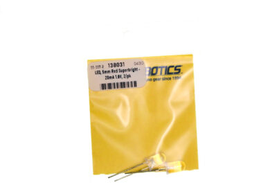 LED, 5mm Red Superbright - 20mA 1.8V, 2/pk