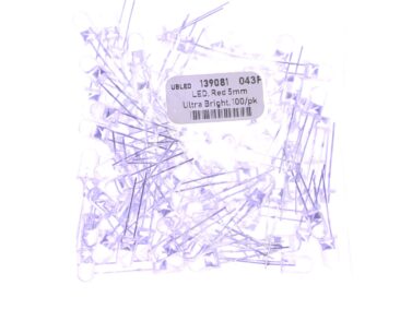 LED, Red Clr UltraBright 5mm - 20mA, 100/pk