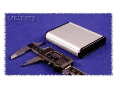 Aluminium Extruded Enclosure, Plastic End Panels, Gray - 80x72x19mm (3.2x2.8x0.8in)