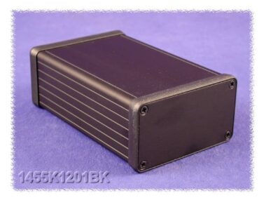 Aluminium Extruded Enclosure, Aluminium End Panels, Black - 120x78x43mm (4.7x3.1x1.7in)