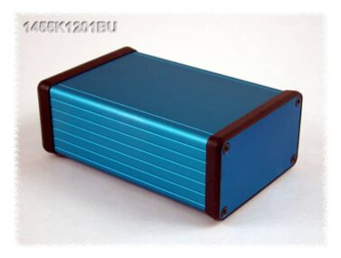Aluminium Extruded Enclosure, Aluminium End Panels, Blue - 120x78x43mm (4.7x3.1x1.7in)