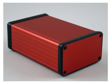Aluminium Extruded Enclosure, Aluminium End Panels, Red - 120x78x43mm (4.7x3.1x1.7in)