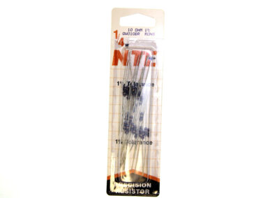 10 OHM, 1/4W 1% Film Resistor - 25/pk