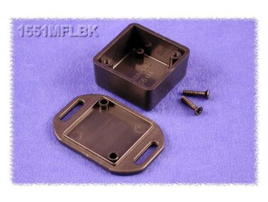 ABS Enclosure, Handheld, Mounting Flanges, Black - 35x35x20mm (1.4x1.4x0.8in)