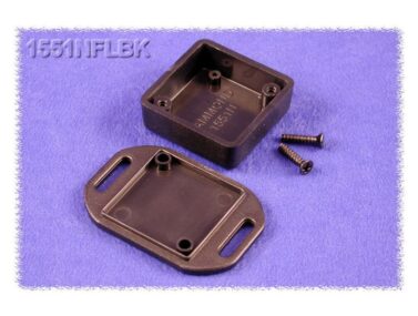 ABS Enclosure, Handheld, Mounting Flanges, Black - 35x35x15mm (1.4x1.4x0.6in)