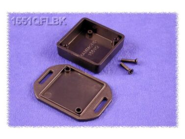 ABS Enclosure, Handheld, Mounting Flanges, Black - 40x40x15mm (1.6x1.6x0.6in)