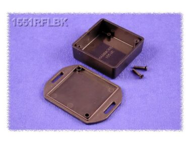 ABS Enclosure, Handheld, Mounting Flanges, Black - 50x50x20mm (2x2x0.8in)