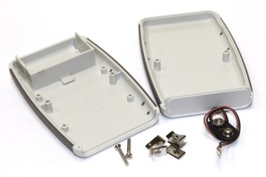 ABS Enclosure, Handheld, w/Battery Door, Gray/Gray - 117x79x24mm (4.6x3.1x1in)