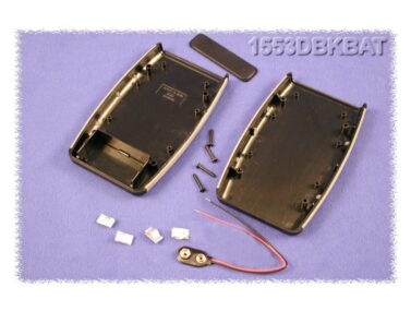 ABS Enclosure, Handheld, w/Battery Door, Black/Gray - 147x89x25mm (5.8x3.5x1in)