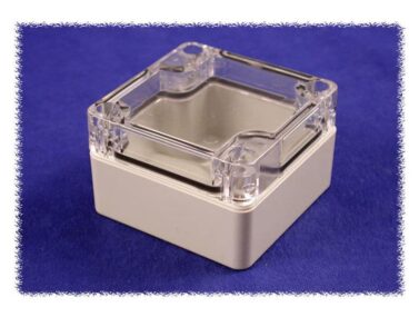 Polycarbonate Enclosure, Water Resistant, Clear Lid - 66x66x41mm (2.6x2.6x1.6in)