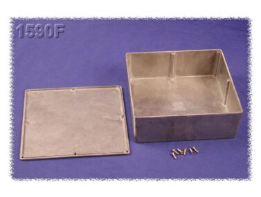 Diecast Aluminium Enclosure, Standard, Natural - 188x188x63mm (7.4x7.4x2.5in)