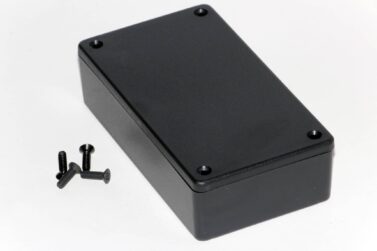 ABS Enclosure, General Purpose, Brass Screw Inserts, PCB Mounting, Black - 112x64x28mm (4.4x2.5x1.1in)