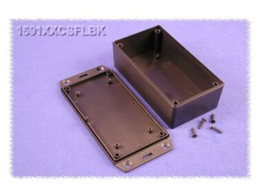 ABS Enclosure, General Purpose, Mounting Flanges, PCB Mounting w/Self Tapping Screws, Black - 119x66x36mm (4.7x2.6x1.4in)