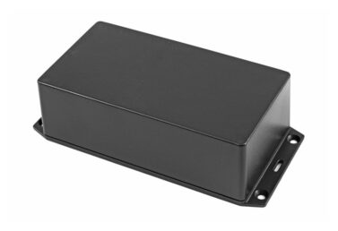 ABS Enclosure, General Purpose, Mounting Flanges, PCB Mounting w/Self Tapping Screws, Black - 152x81x46mm (6x3.2x1.8in)