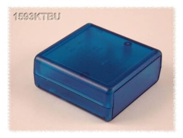 ABS Enclosure, Handheld Instrument, Removable Panels, Transparent Blue - 66x66x28mm (2.6x2.6x1.1in)