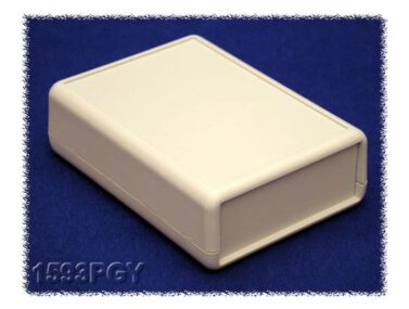 ABS Enclosure, Handheld Instrument, Removable Panel, Battery Door, Gray - 91x66x28mm (3.6x2.6x1.1in)
